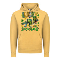 Vintage Mustard Lucky saurus st.patricks day Vintage Hoodie - Neo Western