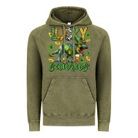 Vintage Olive Lucky saurus st.patricks day Vintage Hoodie - Neo Western