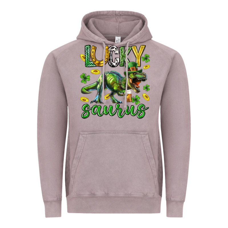 Lucky Saurus St.patricks Day Vintage Hoodie by Neo Western | Teevron