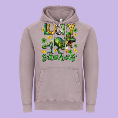 Lucky Saurus St.patricks Day Vintage Hoodie Designed By Neo Western