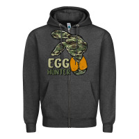 Charcoal Heather egg hunter Zipper Hoodie - MaliasSmallBusiness