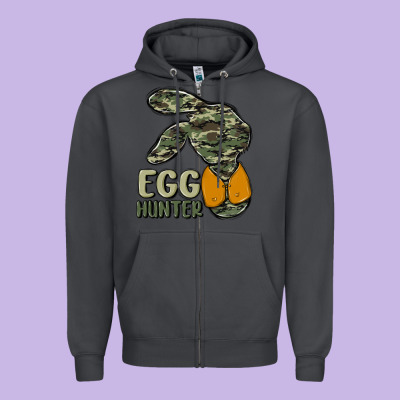 Egg Hunter Zipper Hoodie Designed By Maliassmallbusiness