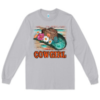 Moon Dust cowgirl hat flowers leopard and  leather Long Sleeve Tee - AdoDesignShop