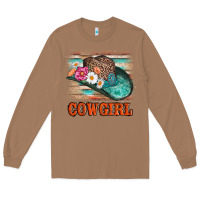 Toasted Coconut cowgirl hat flowers leopard and  leather Long Sleeve Tee - AdoDesignShop