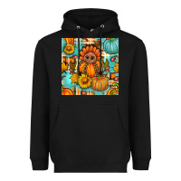 Black thanksgiving turkey with tartan seamless pattern bbs Heavyweight Hoodie - BundleAndBundleShop