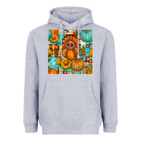 Heather Grey thanksgiving turkey with tartan seamless pattern bbs Heavyweight Hoodie - BundleAndBundleShop