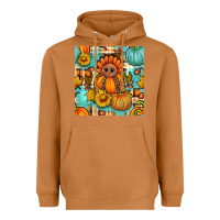 Meerkat thanksgiving turkey with tartan seamless pattern bbs Heavyweight Hoodie - BundleAndBundleShop