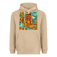 Mushroom thanksgiving turkey with tartan seamless pattern bbs Heavyweight Hoodie - BundleAndBundleShop