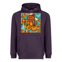 Plum thanksgiving turkey with tartan seamless pattern bbs Heavyweight Hoodie - BundleAndBundleShop