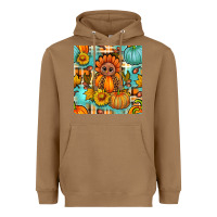 Toasted Coconut thanksgiving turkey with tartan seamless pattern bbs Heavyweight Hoodie - BundleAndBundleShop