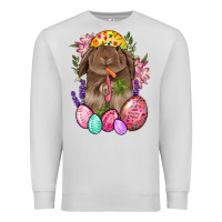 Dove Grey Rabbit And Carrot Easter Premium Sweatshirt - BundleAndBundleShop