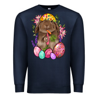 Navy Rabbit And Carrot Easter Premium Sweatshirt - BundleAndBundleShop