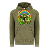 Vintage Olive Lucky vibes st. patricks day Vintage Hoodie - Neo Western