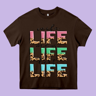 Wife Life Mom Life Best Life Heavy Core Tee Designed By Maliassmallbusiness