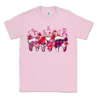 Bubblegum Pink cancer ribbon with teeth Classic Tee - AdoDesignShop
