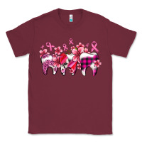 Burgundy cancer ribbon with teeth Classic Tee - AdoDesignShop