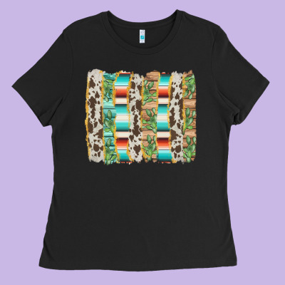 Western Brushstroke Ladies Tee Designed By Adodesignshop