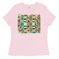 Bubblegum Pink western brushstroke Ladies Tee - AdoDesignShop