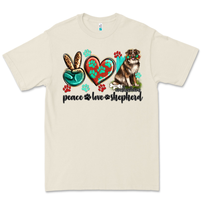 Peace Love Australian Shepherd Premium Tee by texasbilliewilder | Teevron