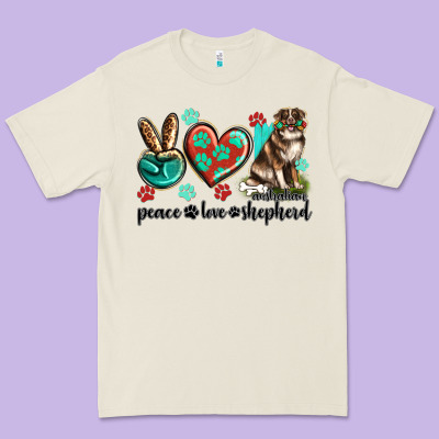 Premium Tee peace love australian shepherd