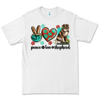 White peace love australian shepherd Premium Tee - texasbilliewilder