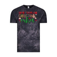 Cloud Black Snowflakes and Christmas cakes Vintage Tee - JahusDesignShop