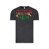 Vintage Black Snowflakes and Christmas cakes Vintage Tee - JahusDesignShop