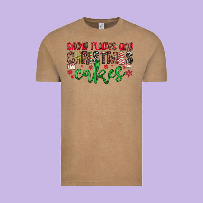 Snowflakes And Christmas Cakes Vintage Tee Designed By Jahusdesignshop