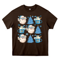 Chocolate Brown santa claus doodles christmas Heavy Core Tee - MaliasSmallBusiness
