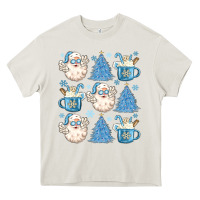Cream santa claus doodles christmas Heavy Core Tee - MaliasSmallBusiness