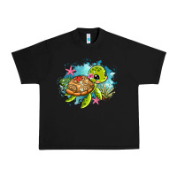 Black ocean with turtle Urban Heavy Tee - AdoDesignShop