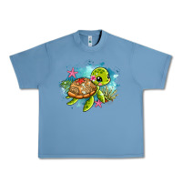 Pebble Blue ocean with turtle Urban Heavy Tee - AdoDesignShop
