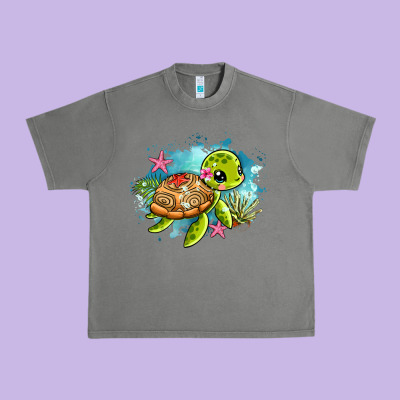 Ocean With Turtle Urban Heavy Tee Designed By Adodesignshop