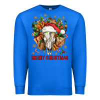 True Royal Merry Christmas With Bull skull Premium Sweatshirt - BundleAndBundleShop