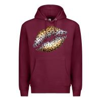 Burgundy Cheetah Lips Premium Hoodie - Bettercallsaul