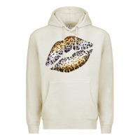Oatmeal Heather Cheetah Lips Premium Hoodie - Bettercallsaul