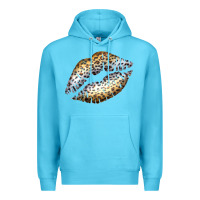 Ocean Blue Cheetah Lips Premium Hoodie - Bettercallsaul