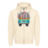 Sandshell truck with flowers Zipper Hoodie - MaliasSmallBusiness