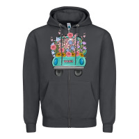 Smoke truck with flowers Zipper Hoodie - MaliasSmallBusiness