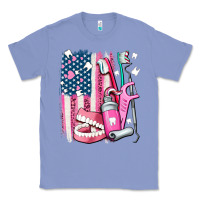 Colony Blue American flag and dental elements with teeth Classic Tee - AdoDesignShop