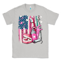 Moon Dust American flag and dental elements with teeth Classic Tee - AdoDesignShop