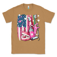 Toasted Coconut American flag and dental elements with teeth Classic Tee - AdoDesignShop