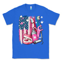 True Royal American flag and dental elements with teeth Classic Tee - AdoDesignShop