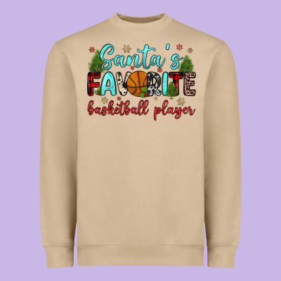 Santa S Favorite Basketball Player Heavyweight Sweatshirt Designed By Jahusdesignshop
