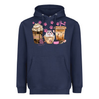 Navy cat coffee cups with paw bbs Heavyweight Hoodie - BundleAndBundleShop