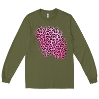 Army Green pink leopard patch Long Sleeve Tee - AdoDesignShop