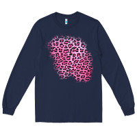 Navy pink leopard patch Long Sleeve Tee - AdoDesignShop
