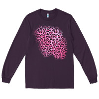 Plum pink leopard patch Long Sleeve Tee - AdoDesignShop