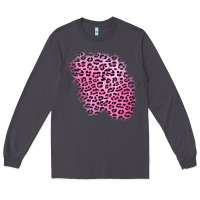 Smoke pink leopard patch Long Sleeve Tee - AdoDesignShop