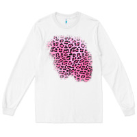 White pink leopard patch Long Sleeve Tee - AdoDesignShop